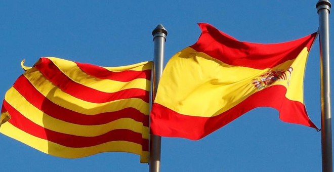 Banderas de España y Catalunya