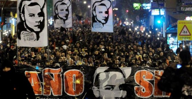 Manifestación en memoria del asesinato de Carlos Palomino. EFE/Archivo