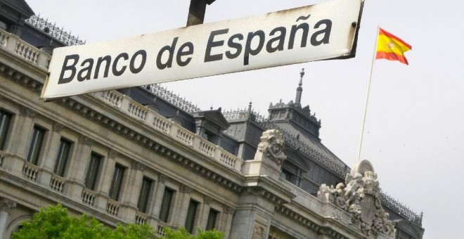 El edificio del Banco de España visto desde la entrada de la estación del metro del mismo nombre. AFP/Dominique Faget