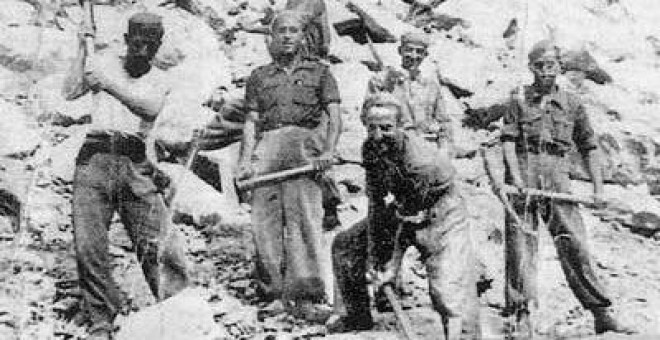 Esclavos del franquismo en el Valle de los Caídos.