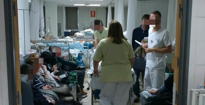 Estado de las urgencias del Hospital La Paz este martes.- @UrgenciaLaPaz