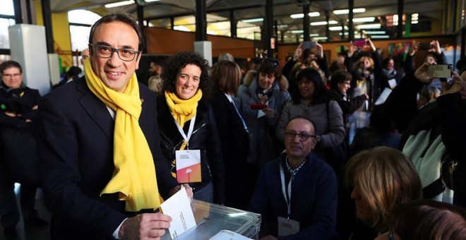 El exconseller de la Generalitat y candidato en la lista de JuntsxCat Josep Rull. / EFE