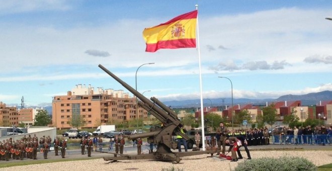 Inauguración del cañón antiaéreo en 2013.- AYUNTAMIENTO DE MADRID