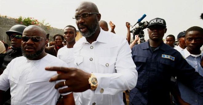 El candidato presidencial y exfutbolista George Weah. - EFE