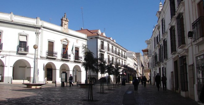 Vista de una calle en Almendralejo, Badajoz.