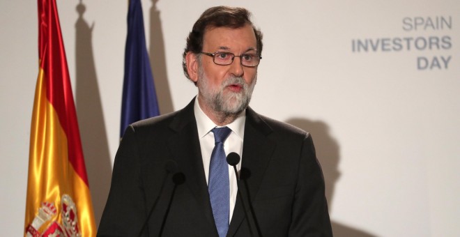 El presidente del Gobierno, Mariano Rajoy,durante su intervención en la inauguración de la VIII edición del Spain Investors Day. EFE/Zipi