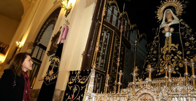 La ministra de Defensa, María Dolores de Cospedal, visita a la Iglesia del Salvador (Castilla La Mancha).