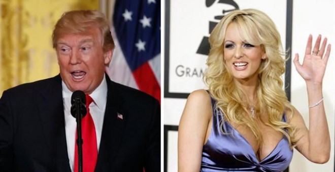 Donald Trump y Stephanie Clifford, conocida por el nombre artístico de Stormy Daniels. REUTERS