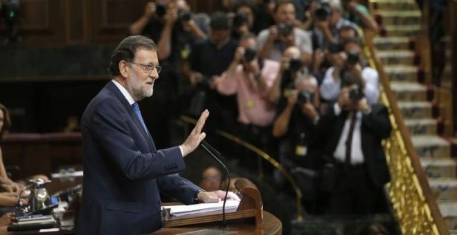 El presidente del Gobierno, Mariano Rajoy, al término de un discurso en el Congreso. EFE/Archivo