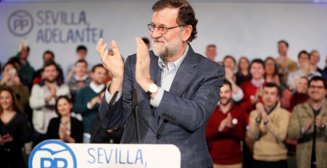 El presidente del Gobierno, Mariano Rajoy, durante su inetervención en la clausura del acto. EFE