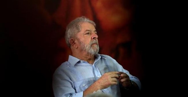 El expresidente brasileño Luiz Inácio Lula da Silva, durante una reunión del PT en Sao Paulo. - EFE