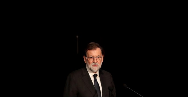 Mariano Rajoy, durante su intervención en el Museo Reina Sofía. EFE