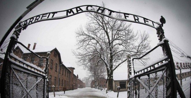 Entrada al campo de concentración nazi de Auschwitz. AFP