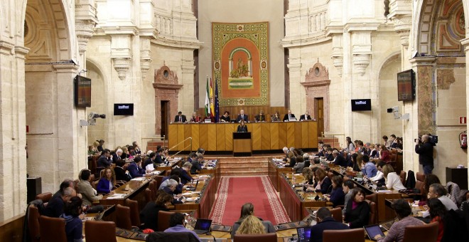 La presidenta de la Junta de Andalucía, Susana Díaz comparece en el Parlamento andaluz.