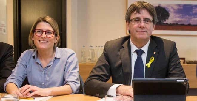 Carles Puigdemont y Elsa Artadi en una imagen de archivo. EFE/Stephanie Lecocq