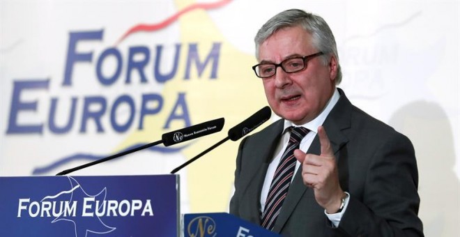 El eurodiputado socialista José Blanco, durante su intervención en el desayuno informativo del Fórum Europa. /EFE