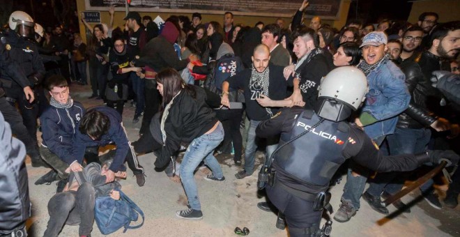 Altercados en Murcia tras la manifestación del 8M. EFE