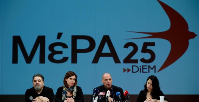 Yanis Varoufakis durante la presentación pública de MeRa25. REUTERS