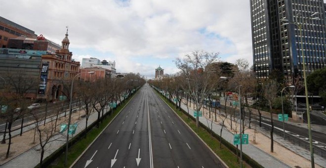 El Paseo de la Castellana, hace unos días. EFE/ Fernando Alvarado