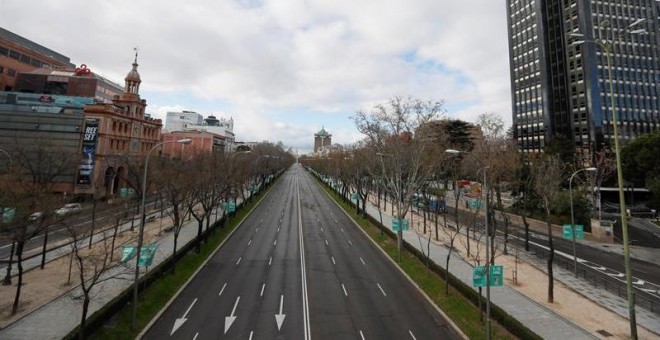 El Paseo de la Castellana, hace unos días. EFE/ Fernando Alvarado