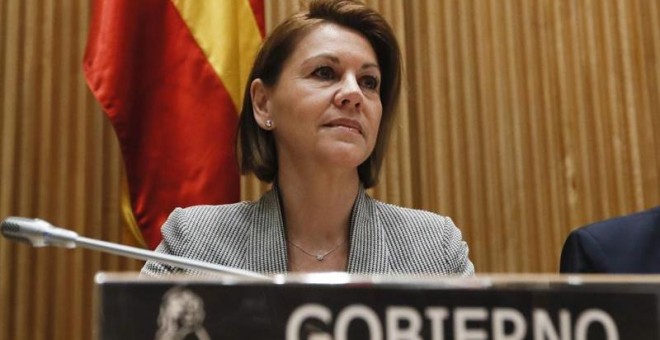 La ministra de Defensa, María Dolores de Cospedal, hoy en la comisión de Defensa del Congreso. EFE/Fernando Alvarado