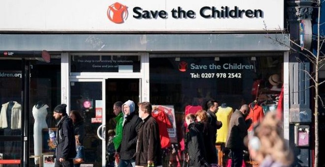 Una oficina de Save the Children en Londres. AFP