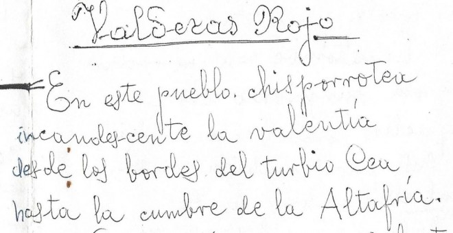 Manuscrito de 'Valderas Rojo'. / CLAUDIO RODRÍGUEZ FER