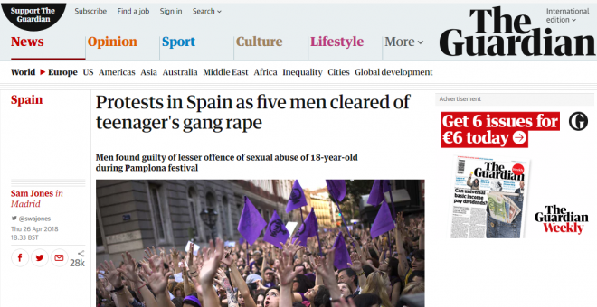 La noticia sobre la sentencia en 'The Guardian'