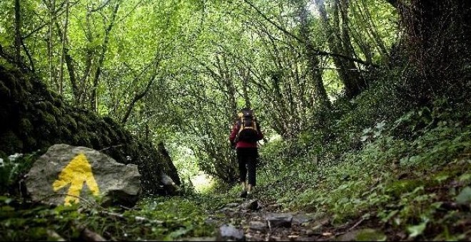 Peregrina en el Camino de Santiago. / EFE