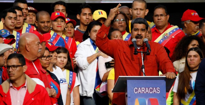 El presidente de Venezuela, Nicolas Maduro, en un acto electoral en Caracas. REUTERS/Carlos Garcia Rawlins
