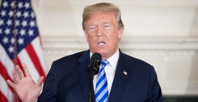 El presidente estadounidense, Donald Trump, en su última comparecencia, donde se pronunció sobre el acuerdo nuclear con Irán/EFE