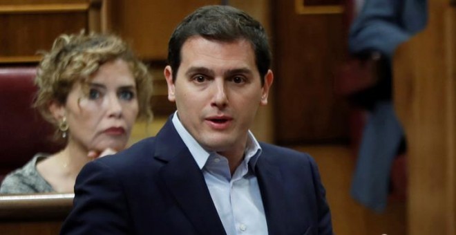 GRAF2352. MADRID, 09/05/2018.- El líder de Ciudadanos, Albert Rivera, durante la sesión de control al Gobierno hoy en el Congreso de los Diputados. EFE/ Fernando Alvarado