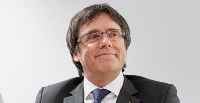 El expresident de la Generalitat Carles Puigdemont durante una reunión en Berlín. EFE