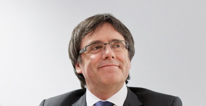 El expresident de la Generalitat Carles Puigdemont durante una reunión en Berlín. EFE