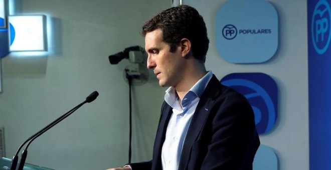 El vicesecretario de comunicación del PP, Pablo Casado. - EFE