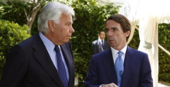 Felipe González y José María Aznar, en una imagen de 2014. POOL / EFE