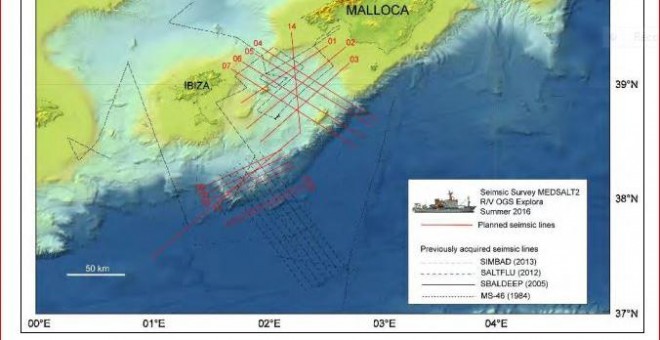 Mapa de localización del proyecto. Instituto Nazionale di Oceanografía e di Geofisica Sperimentale de Trieste