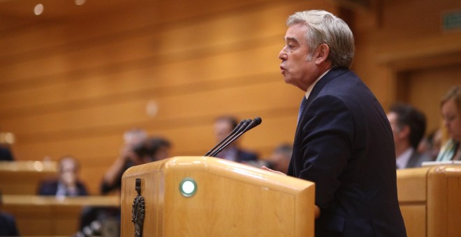 El portavoz del Grupo Popular en el Senado, José Manuel Barreiro, en el Pleno de la Cámara Alta sobre el artículo 155 de la Constitución. E.P.