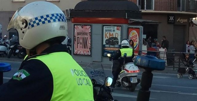 Policía Local de Málaga en una motocicleta. EUROPA PRESS