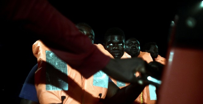 Imágenes del rescata de una grupo de personas migrantes en el Mediterráneo Central por el barco Aquarius.- SOS MEDITERRANÉE