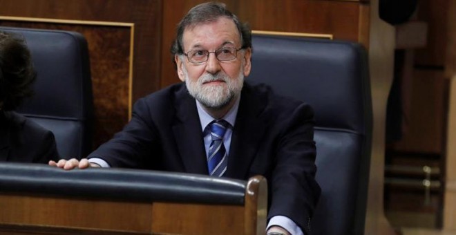El expresidente del Gobierno, Mariano Rajoy, en su escaño. EFE/Archivo