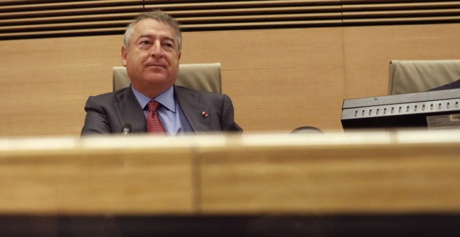 El presidente de RTVE, José Antonio Sánchez, durante su comparecencia en la Comisión Mixta Control Parlamentario de la Corporación RTVE, en el Congreso de los Diputados. EFE