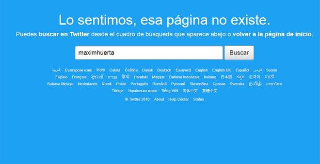 Resultado de la búsqueda de la cuenta de Màxim Huerta en Twitter.