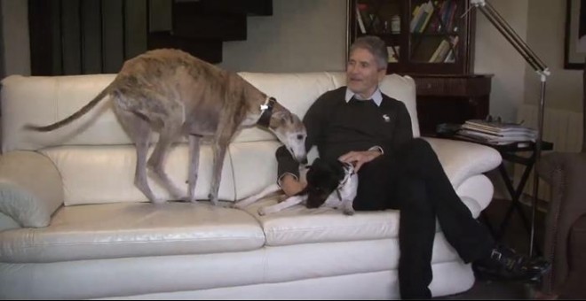 El juez de la Audiencia Nacional y actual ministro de Interior, Fernando Grande-Marlaska, con sus perros.