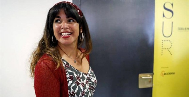 La coordinadora de Podemos en Andalucía, Teresa Rodríguez, durante el reciente Consejo Ciudadano Estatal de la formación morada. (JUAN CARLOS HIDALGO | EFE)