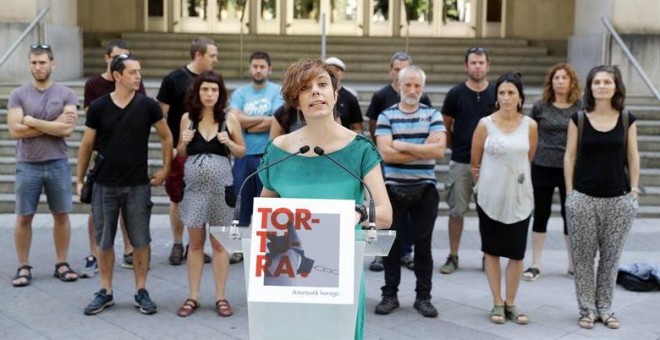 26/06/2018.- Sortu presenta hoy en Bilbao sus peticiones al ministro de Interior, Fernando Grande-Marlaska, a cargo de la abogada de presos de ETA Amaia Izko (imagen) y personas que denunciaron torturas durante su detención incomunicada ordenada por el ah