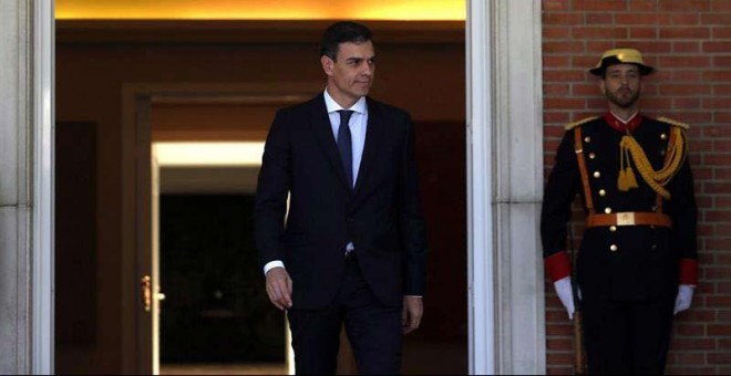 El presidente del Gobierno, Pedro Sánchez, en el palacio de La Moncloa. (JAVIER LIZÓN | EFE)