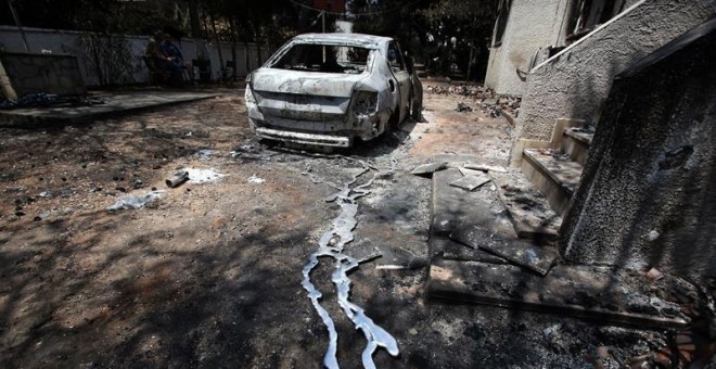 Una zona arrasada por los incendios en la ciudad de Mati,(Grecia). (SIMELA PANTZARTZI | EFE)