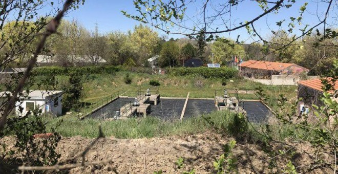 Vista de las instalaciones de la depuradora de Húmera, cercana a la localidad madrileña de Pozuelo de Alarcón.