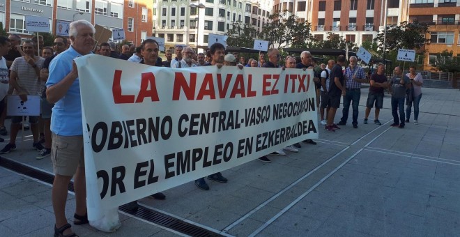 Manifestación de trabajadores del astillero La Naval, de Sestao. E.P.